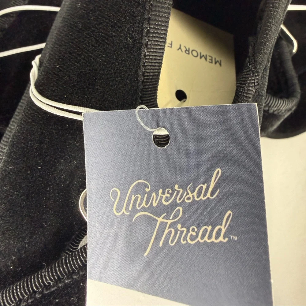 Universal Thread Black Velvet Flats W/ Buckle Strap - NWT - Picture 6 of 8